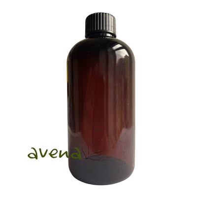 Plastic Bottle Amber With Black Cap 250ml